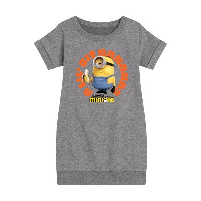 - Despicable Me Minions - A Lil Bit Bananas Graphic Short Sleeve Fleece Dress