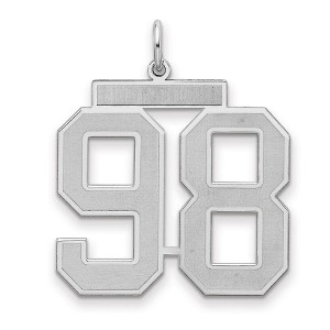 Black Bow Jewelry Sterling Silver, Jersey Collection, Large Number 98 Pendant - 1 of 4