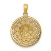 Black Bow Jewelry 14k Yellow Gold & Rhodium Filigree Guardian Angel Pendant, 18mm - 3 of 4