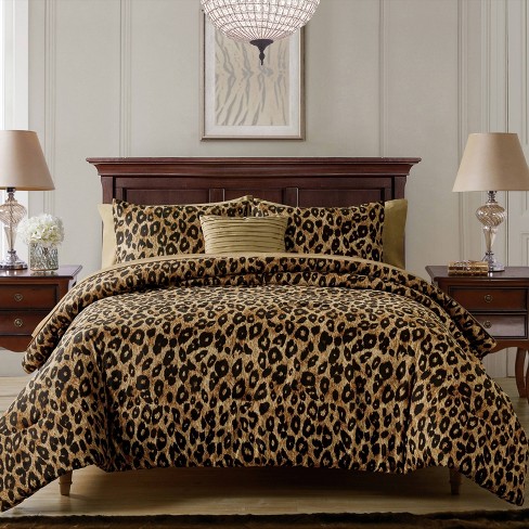 Vcny 8pc King Cheetah Reversible Comforter Set: Microfiber ...