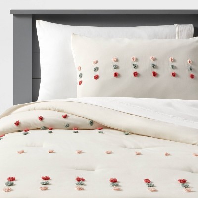 Twin Pom Kids Comforter Set Cream Pillowfort Target