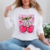 Cherry Hearts Grunge - Women's Garment Dyed Long Sleeve Graphic T-Shirt - 2 of 3