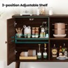 FURNIinspire Utility Storage Cabinets Modern Console Cabinet Bar Cabinet Sideboard Buffet Cabinet With 3 Rattan Doors, Brown, 15.4"*59.1"*31.1" - 4 of 4