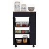 Okak Modern Kitchen Island With Storage, Kitchen Cart with 1 Drawer and 2 Open Shelves, Kitchen Island On Wheels for Kitchen, Dining Room - 2 of 4