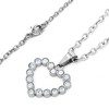 West Coast Jewelry Women's Cubic Zirconia Open Heart Stainless Steel Necklace - 19" - 3 of 3