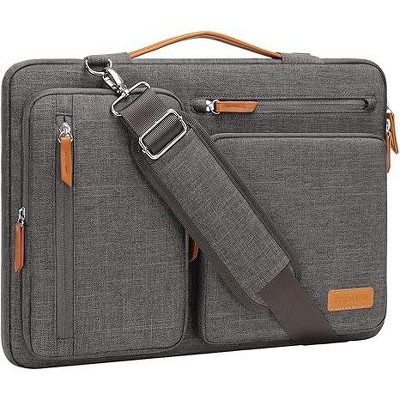 Hachikiko 360 Protective 15-15.6 Inch Laptop Shoulder Bag - Side Open Messenger Bag with 4 Zipper Pockets