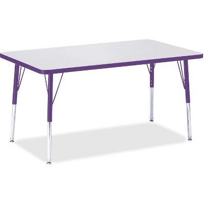 Jonti-Craft Berries Adult Height Color Edge Rectangle Table (30 x 48) in Purple