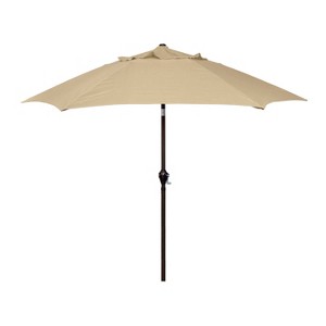 9' x 9' Aluminum Market Patio Umbrella with Crank Lift and Push Button Tilt Antique Beige - Astella: Water-Resistant, Rustproof - 1 of 4