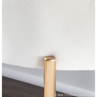48" Chloe White Velvet Upholstered Storage Bench with Gold Base