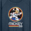 Women's - Disney - Mickey 28 Space Badge Lightweight French Terry Wide Neck Long Sleeve Shirt - 2 of 4