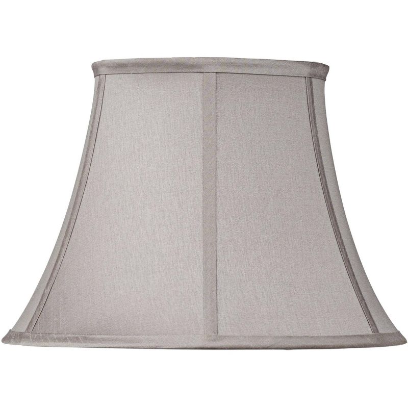 Springcrest Set of 2 Oval Lamp Shades Gray Medium 9" Wide x 7" Deep at Top 15" Wide x 13" Deep at Bottom 10.5" High Spider Harp Finial, 3 of 8