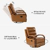 Clemens Genuine Leather Swivel Rocking Manual Recliner with Decorative Curved Mood Arm Set of 2| ARTFUL LIVING DESIGN - 4 of 4