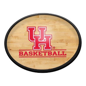 College Basketball Hardwood Design Oval Slimline Lighted Wall Sign - 1 of 4