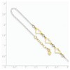 Black Bow Jewelry 14k Two-Tone Gold Triple Heart and Bead Adjustable Anklet, 9 Inch - 2 of 4