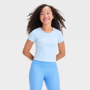 Girls' Seamless Crop T-Shirt - All In Motion™ - 1 of 3