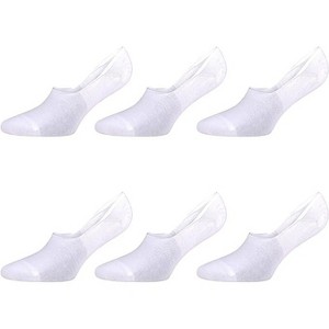 6 Pairs Men's Bamboo No Show Loafer Socks – Moisture-Wicking & Ultra-Soft (Size 8-11.5) - 1 of 2