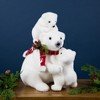 Northlight Mama Polar Bear and Cubs Christmas Figures - 13.5" - White and Red - 2 of 4