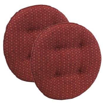 Gripper 14" x 14" Non-Slip Raindrops Tufted Barstool Cushions Set of 2 - Red
