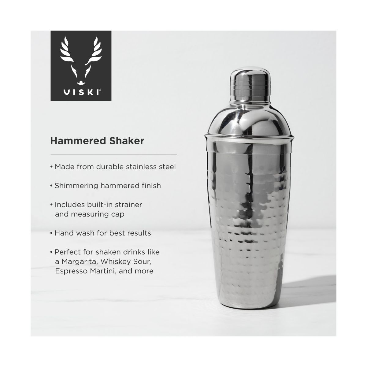 Viski Admiral Cocktail Shaker - Stainless Steel - thumbnail 2