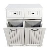 TopComfy Decorative Storage Cabinets Laundry Cabinet with 2 Removable laundry basketand 2 Drawers Locker for Living Room, White, 31.5"*15.75"*35.83" - 3 of 4