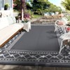Outdoor Modern Woven Plastic Straw Carpet Reversible Erasable Lightweight Portable Large Area Rugs for Camping Garden Backyard RV Patio Auto - 2 of 4