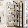 68.5"Industrial Wooden Bookshelf with Metal Frame, 5-Tier Reversible Corner Bookcase, Open Storage Organizer for Living Room, Bedroom, Home Office - 2 of 4