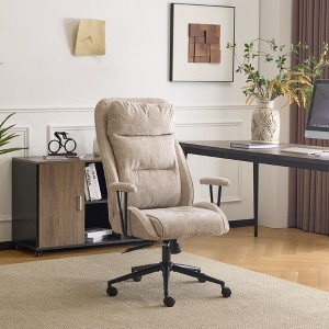 Karl Home Black PU High Back Adjustable Indoor Leisure Swivel Chair - 1 of 4
