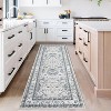 Washable Area Rug, Green Oriental Vintage Faux Wool Carpet, Non-Slip Stain-Resistant Soft Accent Rug for Living Room Bedroom Dining Room - 3 of 4