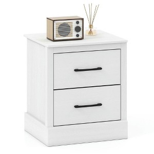 Resenkos Compact Wooden Nightstand - Multiple Storage Drawers, Space-Saving Bedside Table Perfect for Small Bedrooms, White - 1 of 4