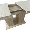 Gulches Furniture 160-200cm Extendable Dining Table, Rectangular Travertine Pattern Top, Seats 6-10, Sturdy Base for Dining Room/Large Spaces - 2 of 4