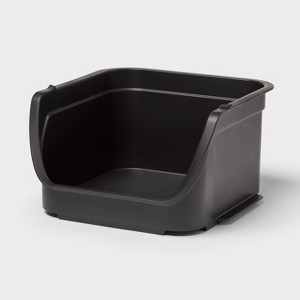 2.6qt Open Front Stackable Storage Bin - Brightroom™: Portable Black Utility, Universal Spring Storage, 5" H - 1 of 3