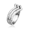 Ross-Simons Sterling Silver 3-Row Chevron Ring - 3 of 4
