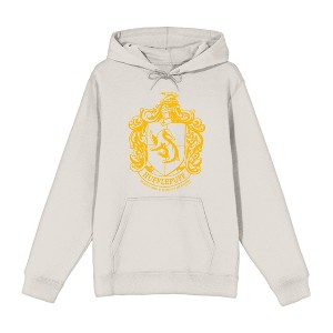 Harry Potter Hufflepuff Crest Long Sleeve Unisex Adult Hooded Sweatshirt - 1 of 2