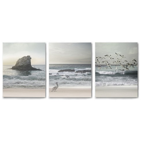 beach triptych wall art