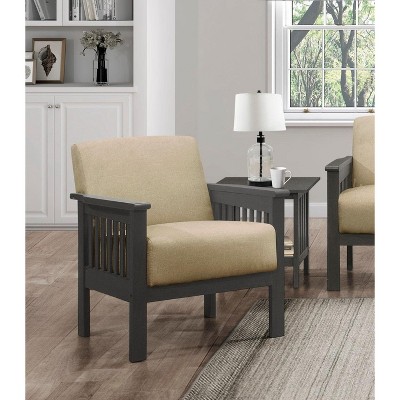CAVINAS Textured Accent Chair with Mid-Height Backrest and Rubberwood Frame,Upholstered Living Room Chair,Reading Chairs for Living Room