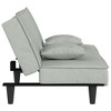 vidaXL Convertible Sofa Bed in Elegant Light Gray Velvet Material – Modern Design, Comfortable Seating by Day, Cozy Bed by Night. - 4 of 4