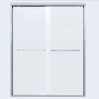 ONWITH 50 in. - 54 in. W x 72 in. H Sliding Framed Shower Door in Chrome with Clear Glass