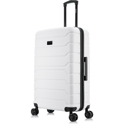28-Inch Large Checked Hardside Luggage, Spinner Wheels, Lightweight Durable Suitcase with Handle & Trolley
