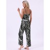 INSPIRE CHIC Women's 2 Pcs Silky Satin Bold Casual Spaghetti Sleeveless Pajama Sets with Long Pants - 4 of 4