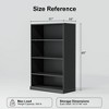 PexFix 49"x31"x16" Doorless Wood Bookshelf Storage Cabinet Bookcase&Office Cabinet for Kitchen Bedroom Entryway Living Room Dinning Room Black - 2 of 4