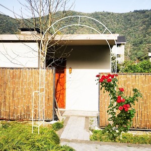 Metal Garden Arch W55" x H94.5" Garden Arbor Trellis Climbing Plants Support Rose Arch Outdoor Arch Black - 1 of 4