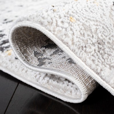 Amelia Grey and Gold Abstract Hand-knotted Rug