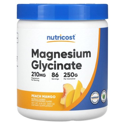 Nutricost Magnesium Glycinate, Peach Mango, 8.8 oz (250 g)