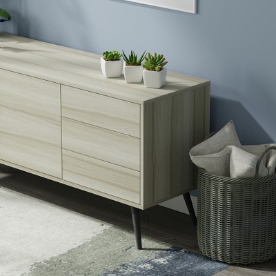 Atlas 63'' Light Taupe Mid-Century Modern TV Console with Cabinet