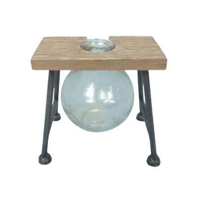 VIP Metal 5.71 in. Multicolor Globe Vase with Base