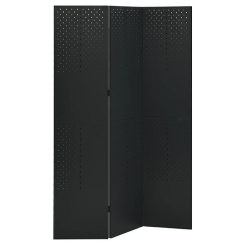 vidaXL 3-Panel Room Divider Black 47.2"x70.9" Steel - image 1 of 4