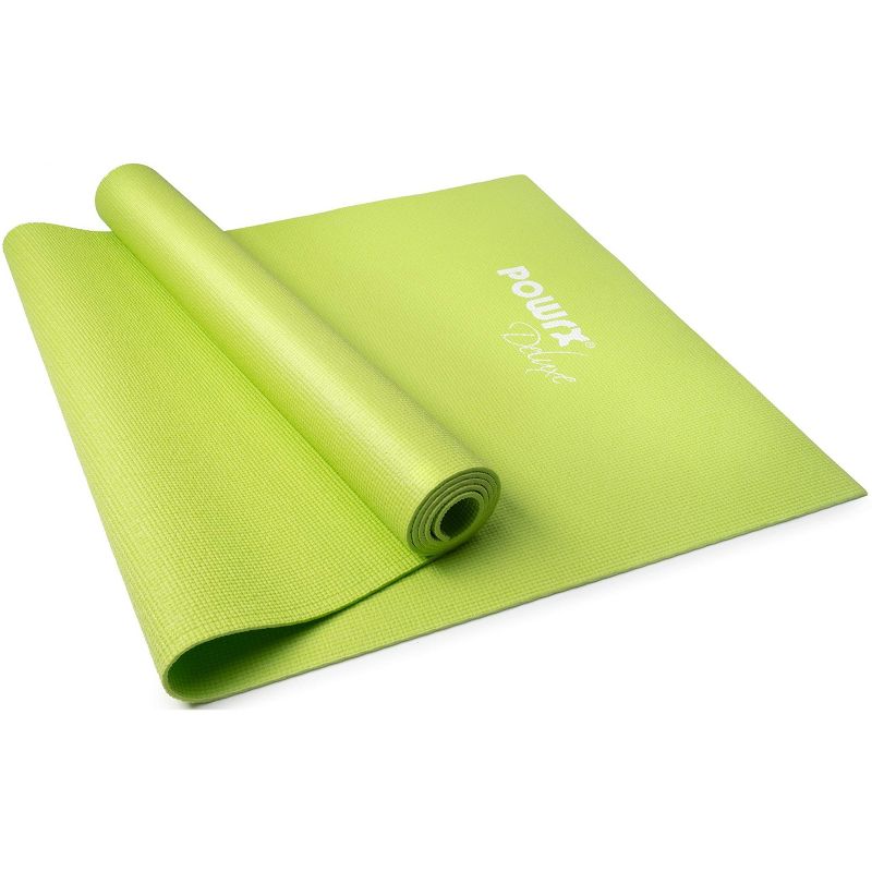 POWRX 68" x 24" Yoga Mat with Bag for workout, Green, 1 of 4