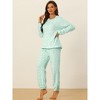 Allegra K Women's Winter Flannel Long Sleeve Nightwear Top and Pants Pajama Sets - 4 of 4