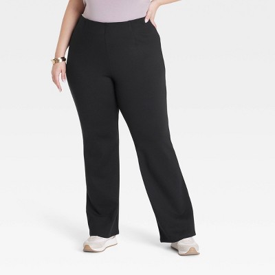 Women's High-Rise Ponte Flare Pull-On Pants - Ava & Viv™ Black 4X