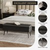 Leather Bench with Storage Ottoman, Foot Rest with Legs, Entryway End of Bed Bench with Stitching, Safety Hinges, for Living Room, Bedroom, Entryway - 4 of 4
